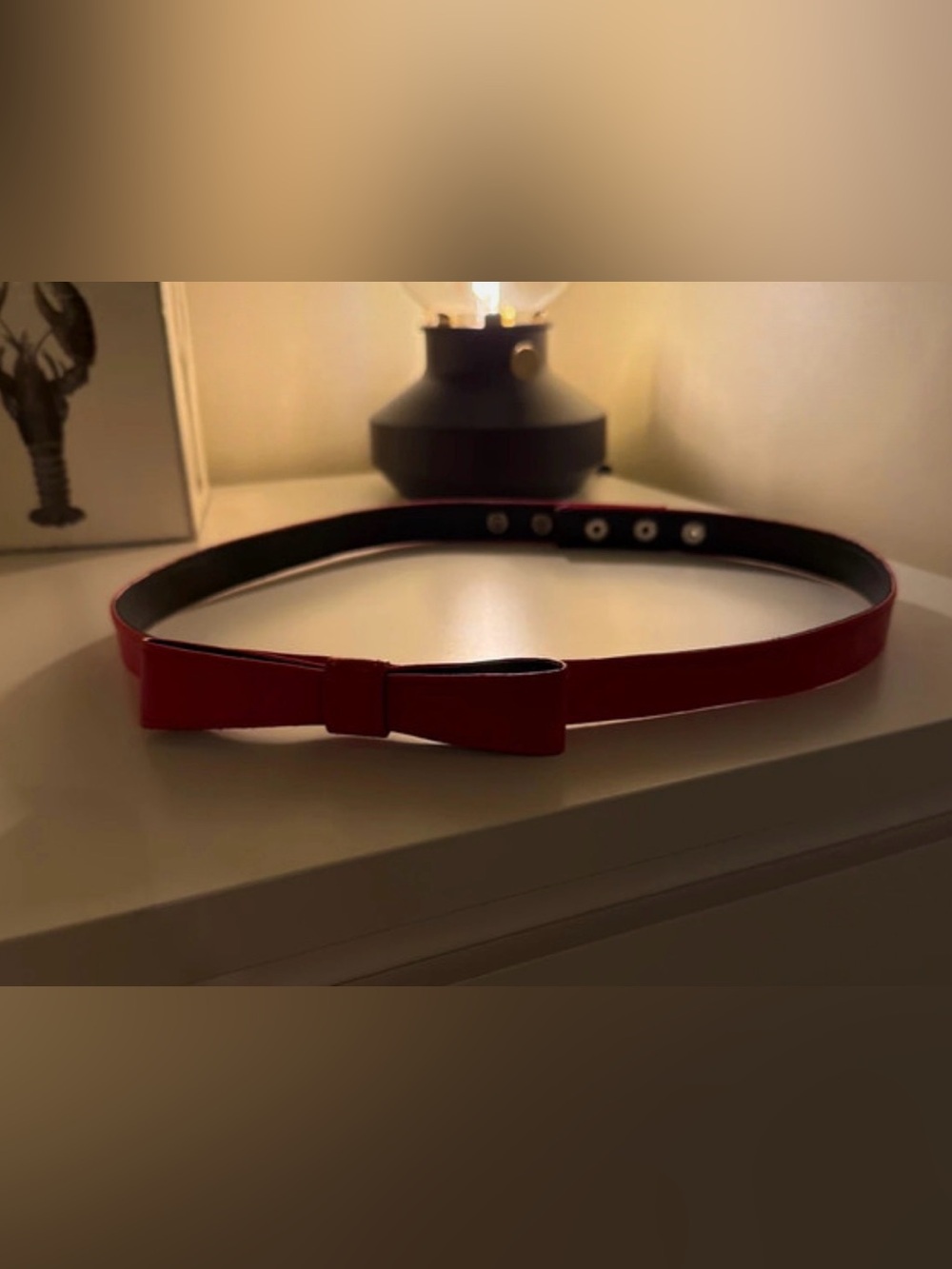 Red Leather Bow Accent Belt